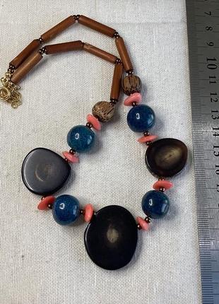 Колее чокер натуральный рог керамика дерево8 фото