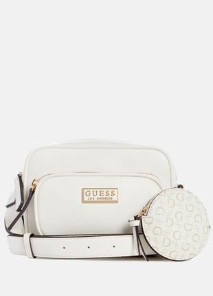 Сумка кросс-боди женская guess aviel mini double zip crossbody белая