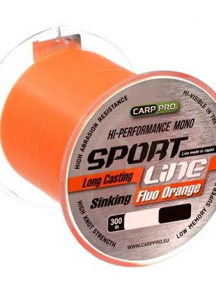 Волосінь carp pro sport line fluo orange 300м 0.286 мм1 фото