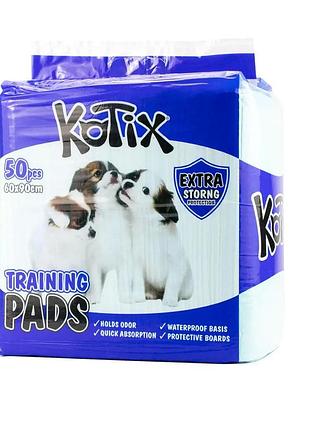 Одноразові пелюшки для собак kotix premium, 60*90см (50шт/уп)