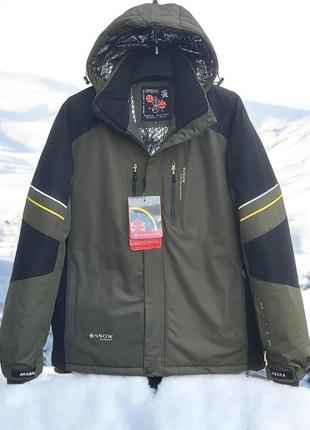 Термокуртка зимняя snow мужская xxl-8xl большие размеры , хаки,xxl