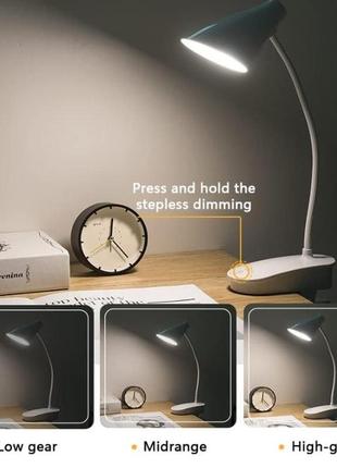 Настольная светодиодная led лампа клипса clipsa белая