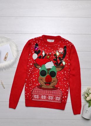 Чудовий новорічний світер з ілюмінацією knitwear disigned by f&f.