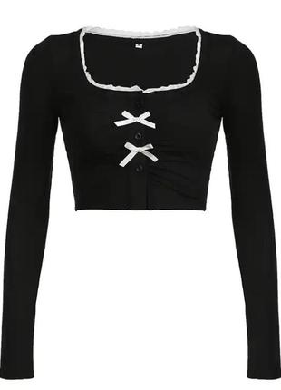 Кофта з бантиками кроп топ y2k dollskill лонгслів