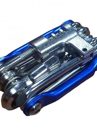 Мультитул для велосипеда, велоінструмент 11 в 1 (витискач для ланцюга, шестигранники та ін.) синій r_195