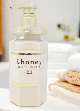 Органическая супер увлажняющая маска для сухих и ломких волос до &honey deep moist treatment, япония