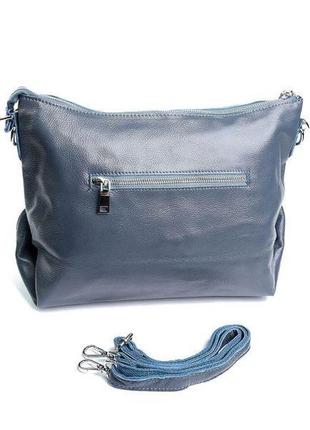 Женская кожаная сумка 8917-9 синий2 фото