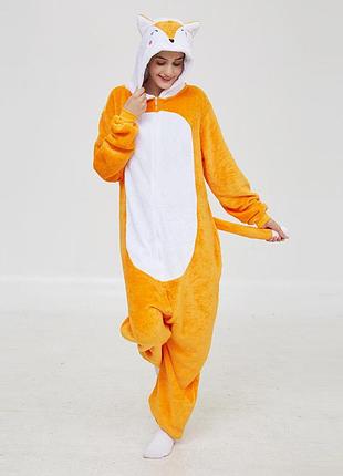 Пижама кигуруми лисичка пижама комбинезон лисица кигуруми с капюшоном