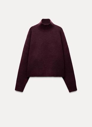 Базовий светр в кольорі бургунді zara new