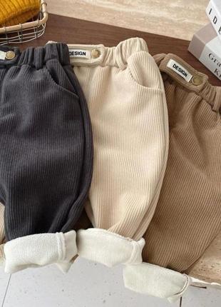 Вельветові штани на хутрі