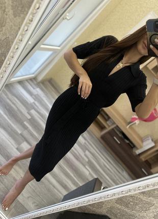Сукня чорна в рубчик h&m