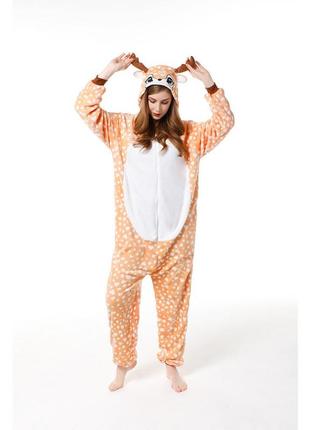 Пижама кигуруми олень пижама комбинезон оленьонок кигуруми с капюшоном