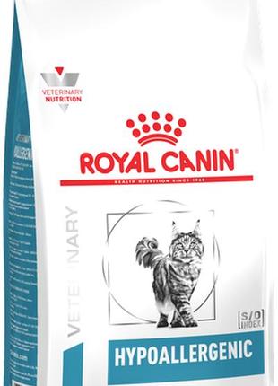 Лечебный сухой корм для кошек royal canin hypoallergenic cat для взрослых котов при пищевой аллергии и неперен