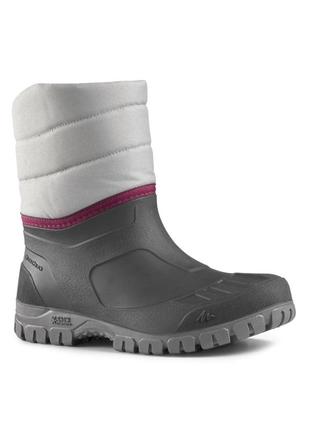 Сапоги женские для зимнего туризма quechua sh100 warm серые