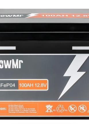 Акумулятор lifepo4 1.28 kwh powmr 100ah 12.8v lifepo4 deep cycle з bms