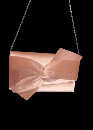 Персиковий оксамитовий сумочка-клатч