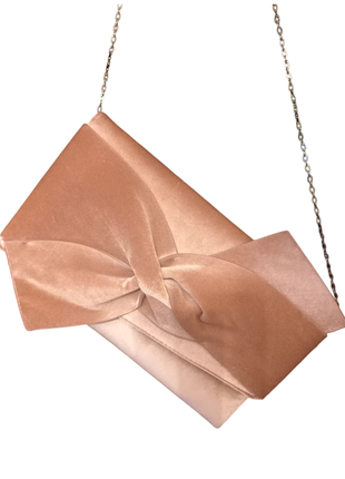 Персиковий оксамитовий сумочка-клатч