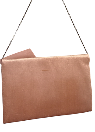 Персиковий оксамитовий сумочка-клатч
