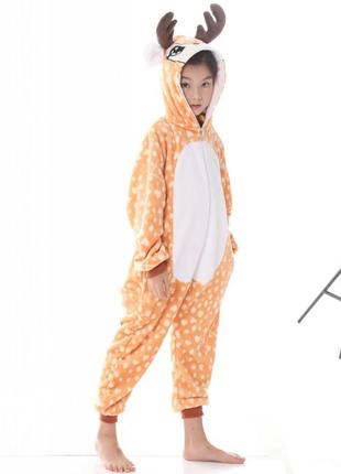 Пижама кигуруми олень пижама комбинезон оленьонок кигуруми с капюшоном