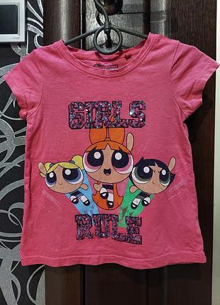 Футболка с супер крошками powerpuff girls от next розовая 3-4 года