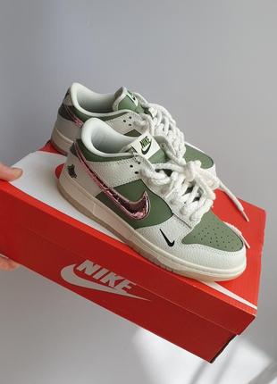 Женские кроссовки nike sb dunk low be 1
•white green•