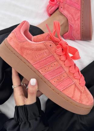 Женские замшевые кроссовки adidas campus 00s peach адидас кампус замшевые