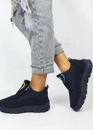Дутики кросівки жіночі зимові чорні