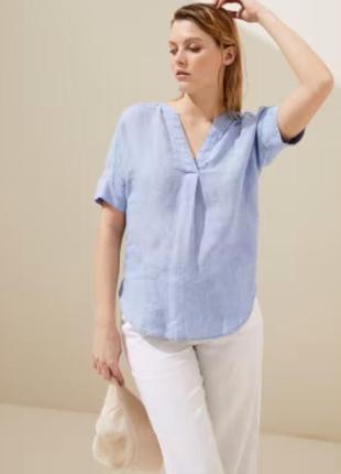 M&s льняная блуза оверсайз м/л