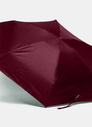 Мини-зонт lesko 190t burgundy карманный с чехлом капсулой 9шт5 фото