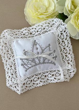 Подушечка betis "королівська" для хрестика бавовна-50%,пэ-50% білий атлас, кулір 91448842 тм бетис