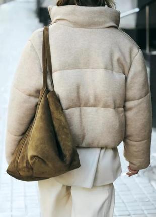 Куртка стеганая zara бежевая