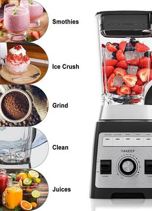 Stand blender smoothie maker 2000 вт. профессиональный высокопроизводительный миксер для кухни, 2 л