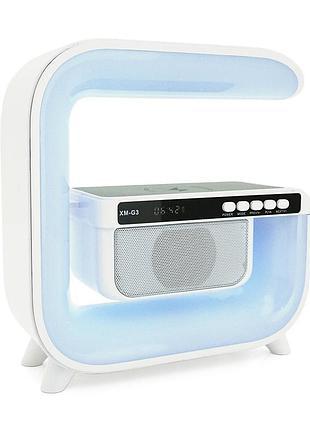 Настільна лампа-нічник g3, bluetooth колонка, бсдровна зарядка телефона, світло rgb, box склад одеса 34707