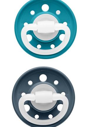 Пустушка кругла "вишенька" "х" (латекс) синій/темно синій (від 6 міс.) (2 шт) - nip