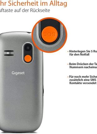 Gigaset gl390 5,59 см (2,2") 88 г сріблястий функціональний телефон gl390, панель, дві sim-карти, англійська мова2 фото