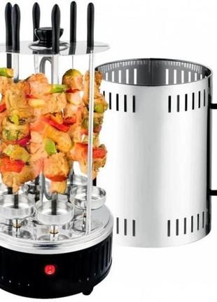 Электрошашлычница шашлычница электромангал на 6 шампуров из нержавеющей стали crownberg cb-7416 grey 1000w тм