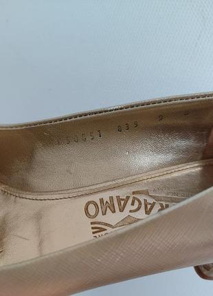 salvatore Polo ferragamo дизайнерские итальянские туфли на небольших толстых каблуках 40 размер8 фото