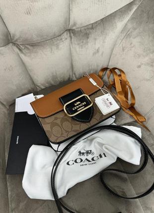 Женская сумочка coach morgan shoulder bag signature canvas 18,5х14х6