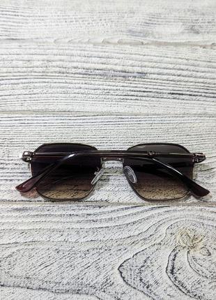 Солнцезащитные очки унисекс, коричневые  в  металлической коричневой  оправе ( без бренда )7 фото
