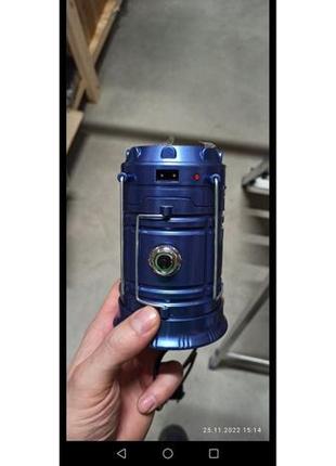 Аккумуляторный ручной кемпинговый фонарь на солнечных батареях taclight, фонари  рыбалки синий micro