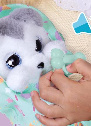 М'яка інтерактивна іграшка baby paws цуценя хаскі флоуї, з акс., 21,5 см 917644im6 фото