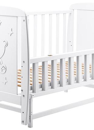 Ліжко babyroom умка dumo-02 маятник, відкидний бік бук білий2 фото