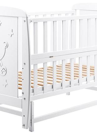 Кровать babyroom умка dumo-02 маятник, откидной бок бук белый