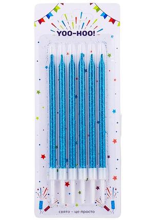 Набір свічок для торта "сяючі моменти", блакитні, 11 см yoo-hoo!