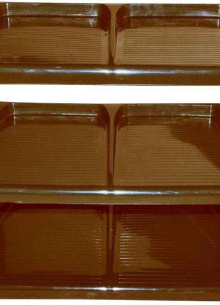 Полиця для взуття пластикова 3-х ярусна коричнева тм консенсус