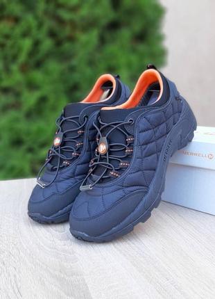 Мужские качественные и стильные кроссовки merrell ice cup moc черные с оранжевым