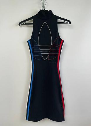 Жіноча спортивна міні облягаюча сукня плаття adidas original big logo