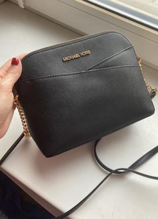 Шкіряна сумка michael kors jet set black оригінал корс