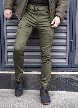 Зимові чоловічі штани pobedov trousers tactical кольору хакі