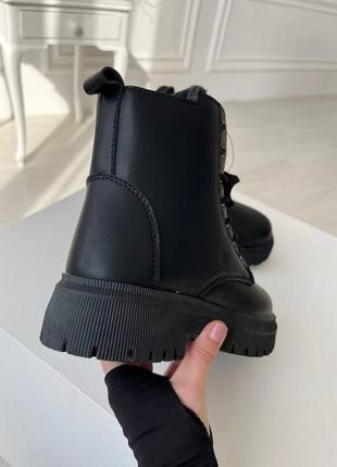 Женские ботинки черные (мех) ❄️5 фото
